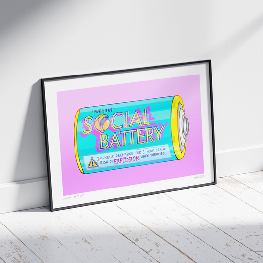 Social Battery - Art Print
